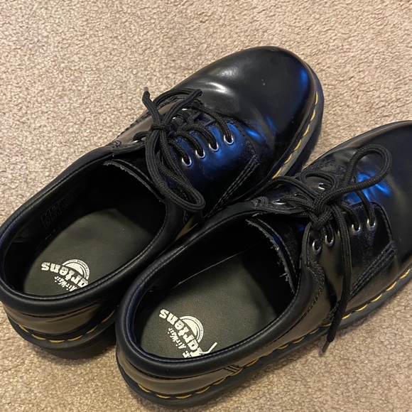 Dr. Martens Black 8053 Quad Platform Loafers Shoes - Picture 2 of 8